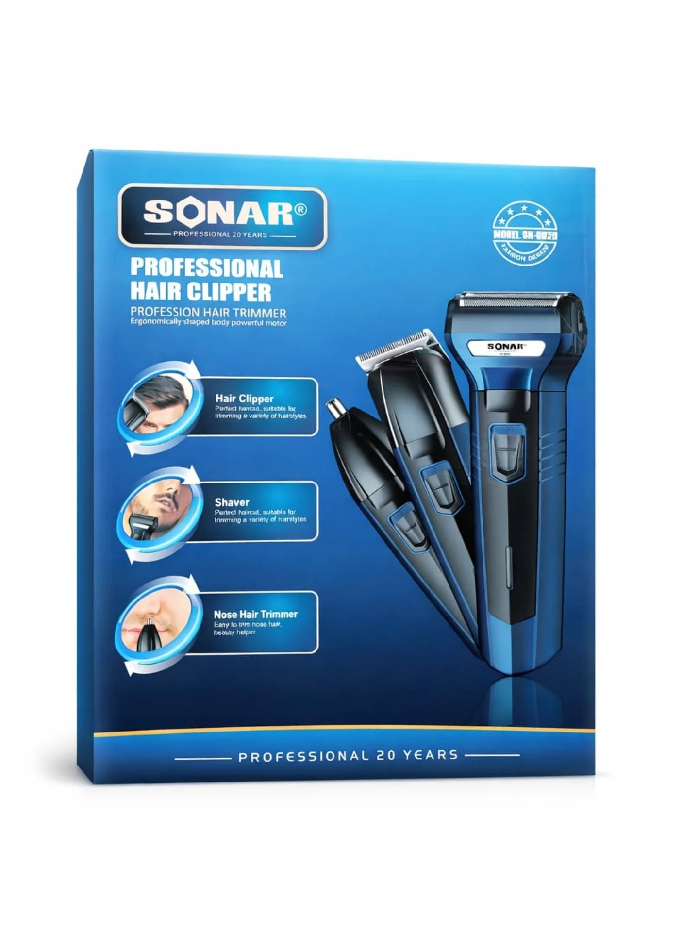 MAQUINA AFEITADORA SONAR 3 EN 1